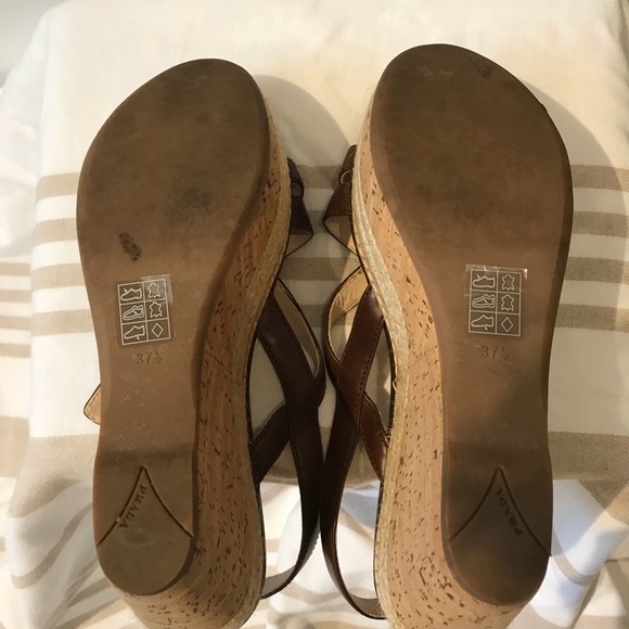 Prada espadrille wedges brown leather sz 37.5 euc - Picture 4 of 7